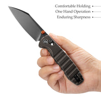 Firefly-CU Crossbar Lock EDC Folding Pocket Knife,2.99" 14C28N Steel Blade,Copper Handle