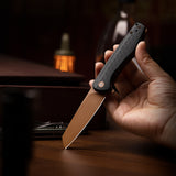 Dickybird-CG Liner Lock EDC Folding Pocket Knife 2.99'' 14C28N Steel Blade,Carbon Fiber G10 Handle
