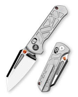 Skarn-M Crossbar Lock EDC Folding Pocket Knife,Mirror Finished 2.9'' M390 Steel Blade, Titanium Handle