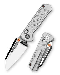Skarn-M Crossbar Lock EDC Folding Pocket Knife,Mirror Finished 2.9'' M390 Steel Blade, Titanium Handle