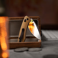 Koala Ultra-M Crossbar Lock EDC Folding Pocket Knife,2.56'' Mirror Polish M390 Steel Blade, Titanium Handle
