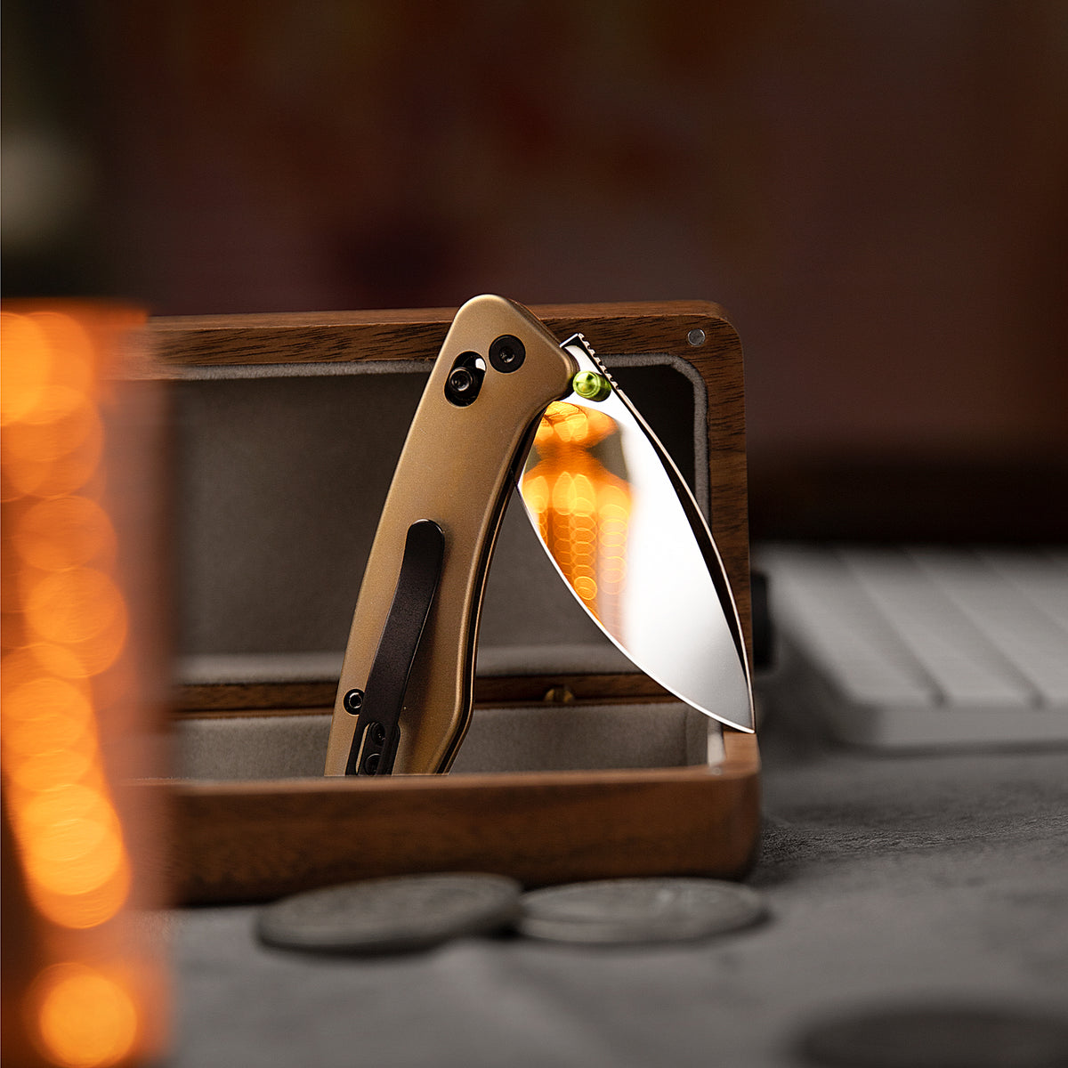Koala Ultra-M Crossbar Lock EDC Folding Pocket Knife,2.56'' Mirror Polish M390 Steel Blade, Titanium Handle