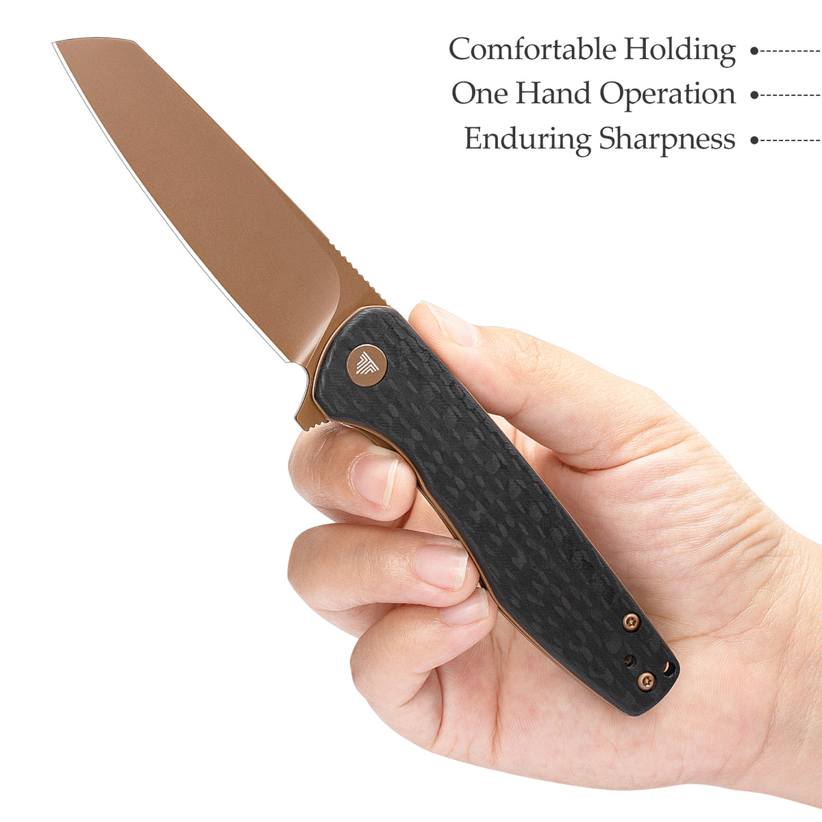 Dickybird-CG Liner Lock EDC Folding Pocket Knife 2.99'' 14C28N Steel Blade,Carbon Fiber G10 Handle