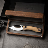 Koala Ultra-M Crossbar Lock EDC Folding Pocket Knife,2.56'' Mirror Polish M390 Steel Blade, Titanium Handle