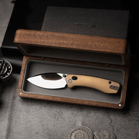 Koala Ultra-M Crossbar Lock EDC Folding Pocket Knife,2.56'' Mirror Polish M390 Steel Blade, Titanium Handle