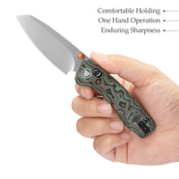 Sloth Ultra-GC Crossbar Lock EDC Folding Pocket Knfe,2.54" M390 Steel Blade, Carbon Fiber Handle