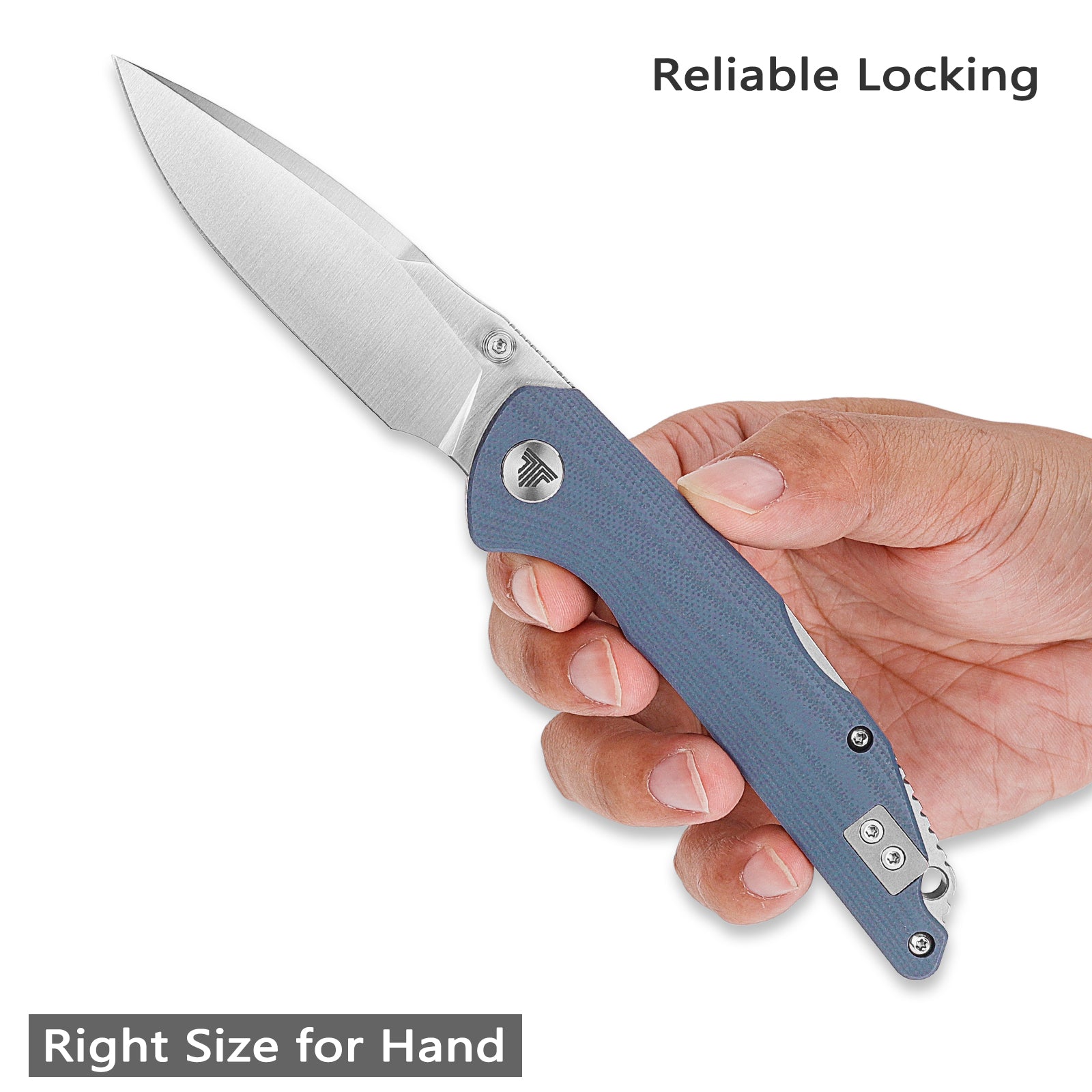 Arae-03G Back Lock EDC Folding Knfe,3.3" 14C28N Steel blade,G10 Handle