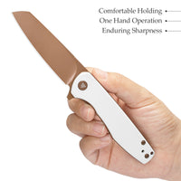 Dickybird-WG Liner Lock EDC Folding Pocket Knife 2.99'' 14C28N Steel Blade,G10 Handle