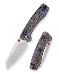 Sloth Ultra-PC Crossbar Lock EDC Folding Pocket Knfe,2.54" M390 Steel Blade, Copper Carbon Fiber Handle