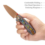 Sloth Ultra-PL Crossbar Lock EDC Folding Pocket Knfe,2.54" M390 Steel Blade, Copper Carbon Fiber Handle