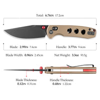 Butterfly Ultra-B Crossbar Lock EDC Folding Pocket Knife,2.99'' M390 Steel Blade,Titanium Handle