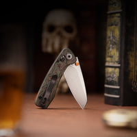 Sloth Ultra-GC Crossbar Lock EDC Folding Pocket Knfe,2.54" M390 Steel Blade, Carbon Fiber Handle