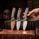 Sloth Ultra-PC Crossbar Lock EDC Folding Pocket Knfe,2.54" M390 Steel Blade, Copper Carbon Fiber Handle