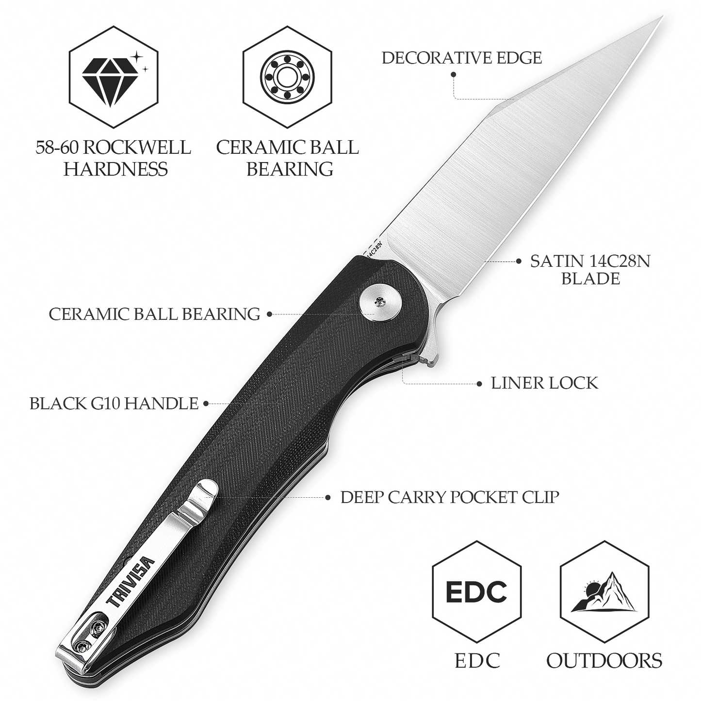 Lynx-03 Liner Lock,3.66" 14C28N Steel,G10 Handle