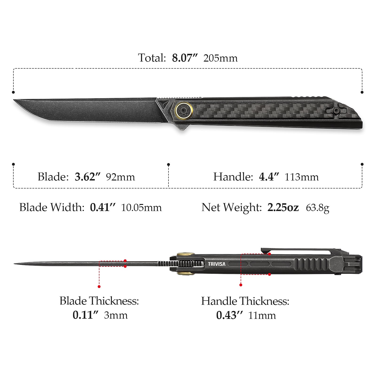 Cam-06BC Black Stonewash M390 Blade Integrated Titanium Handle with Ca –  TRIVISA