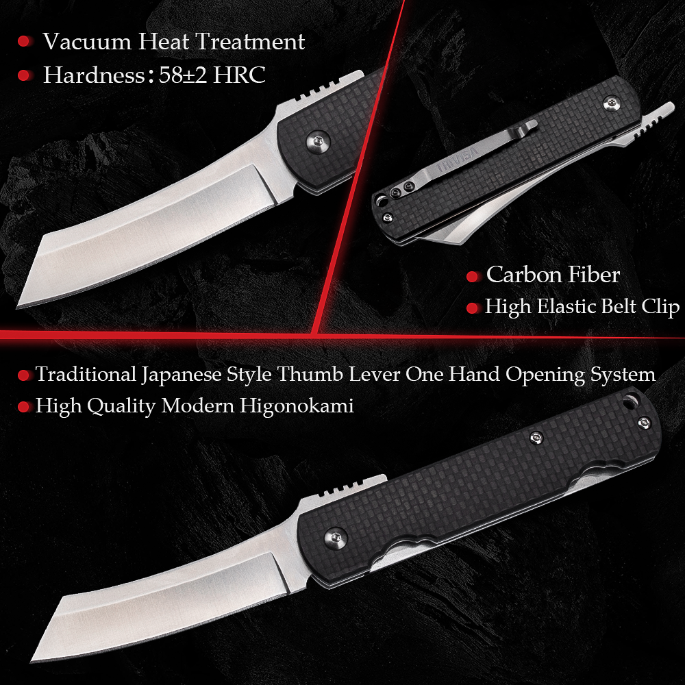 Higonokami,2.8 D2 Steel,Carbon Fiber & G10 Handle – TRIVISA