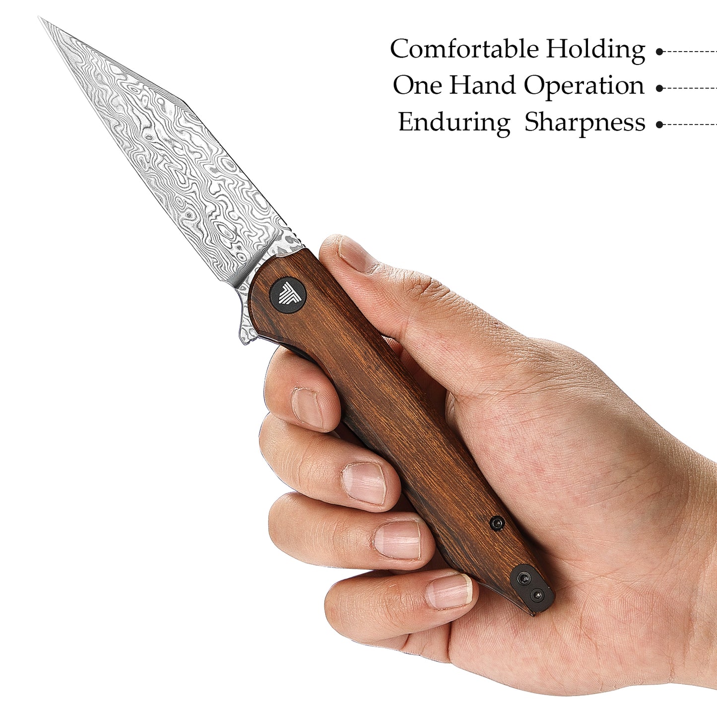 Lynx-01 Liner Lock,3.66" 110 Layers Damascus Steel,Ironwood Handle with Reversible Clip