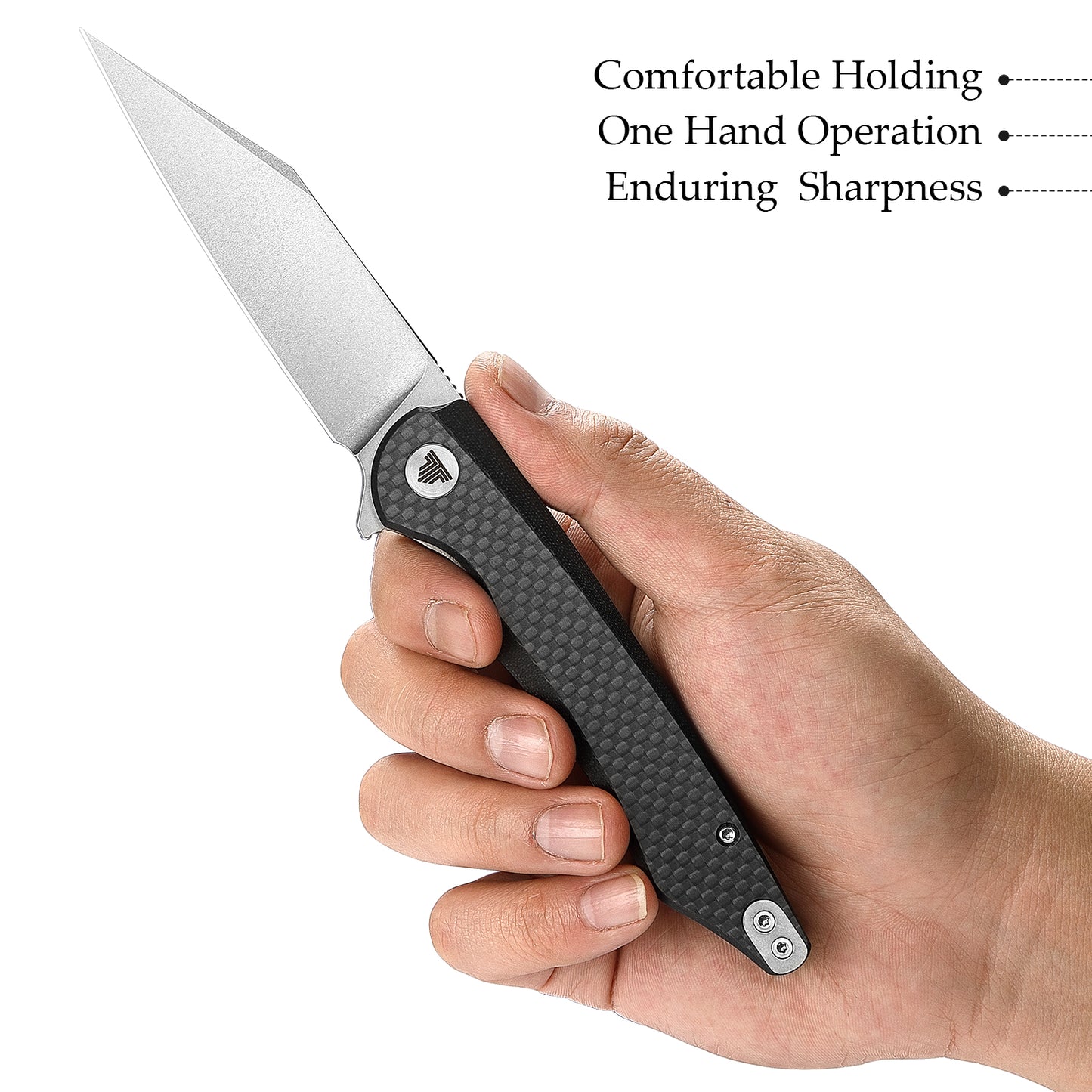 Lynx-05CG Liner Lock,3.7" 14C28N Steel Stonewash Blade,Carbon Fiber & G10 Handle