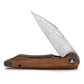 Lynx-01 Liner Lock,3.66" 110 Layers Damascus Steel,Ironwood Handle with Reversible Clip