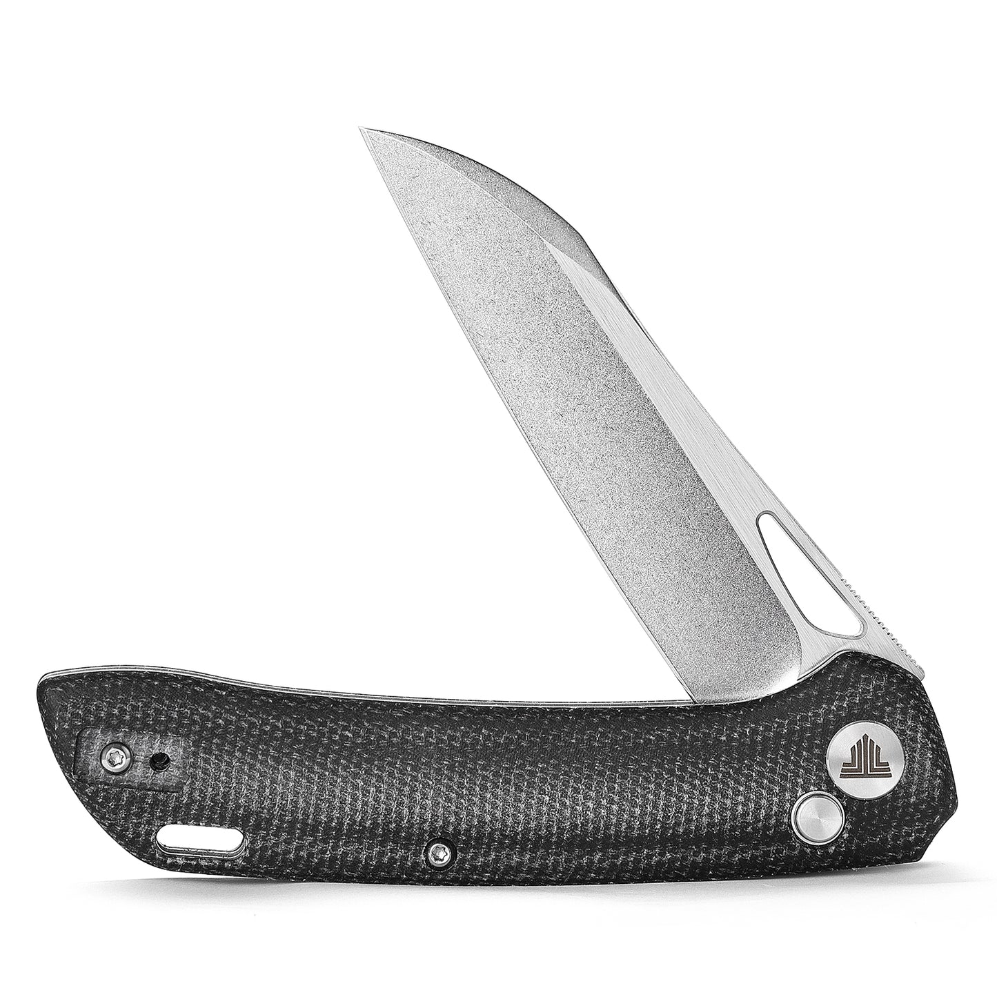 Aries-04B Button Lock,3.54" 14C28N Steel,Micarta Handle